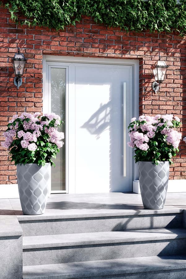 Flow Slim 30 runde blomsterpotter | Dyb sort