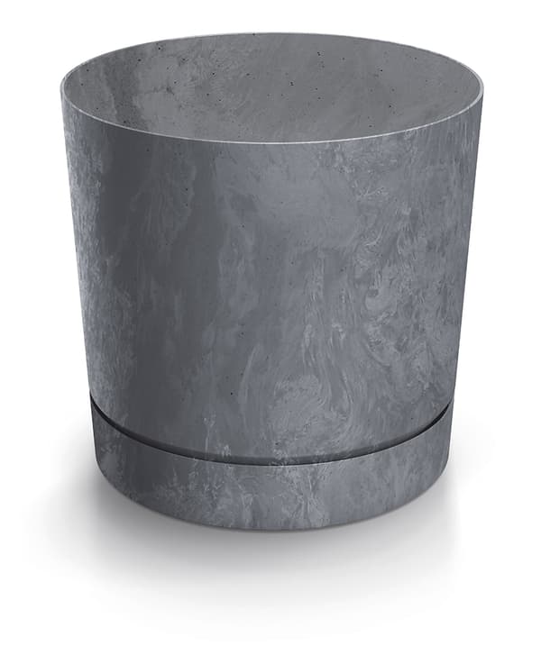 Tubo P Beton Effect 240E rund urtepotte med underkop | Marengo