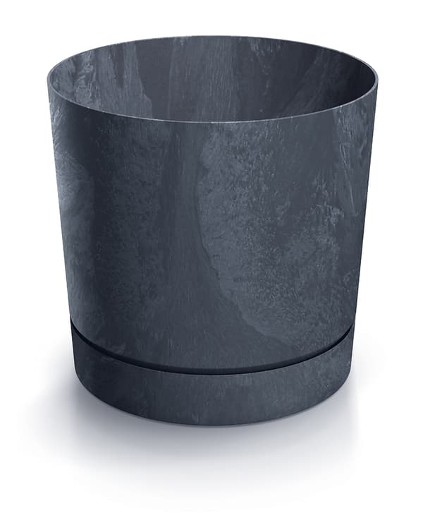Tubo P Beton Effect 240E rund urtepotte med underkop | Antracit