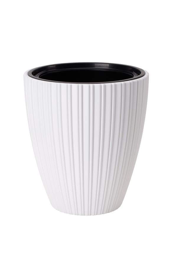 Mika rund urtepotte 30 cm med indsats | Hvid