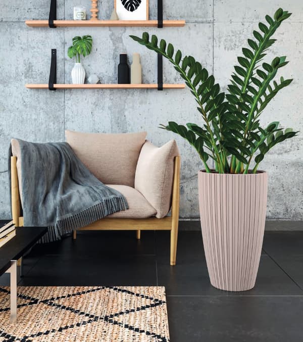 Mika rund blomkruka 40 cm med insats | Antracit