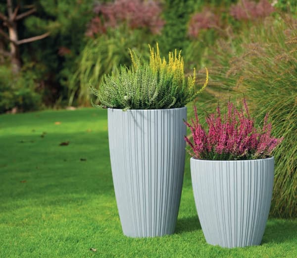 Mika rund blomkruka 40 cm med insats | Antracit