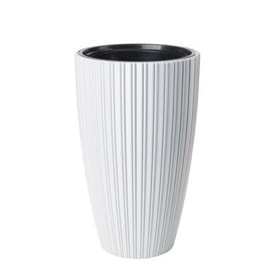 Mika Slim rund urtepotte 30 cm med indsats | Hvid