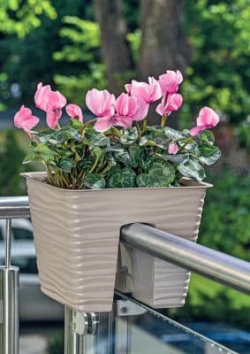 Sahara 40 gelænderblomsterpotte | Hvid