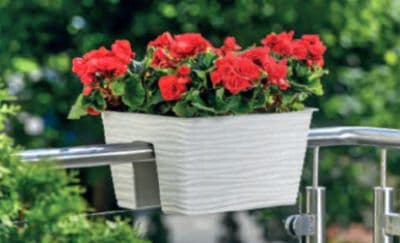 Sahara 40 gelænderblomsterpotte | Hvid