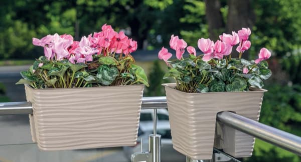 Sahara 40 gelænderblomsterpotte | Hvid