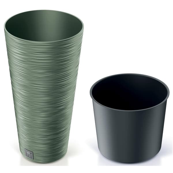 Furu Slim DFRH300 Rund Urtepotte, 30x58cm, Farve Jordgrøn