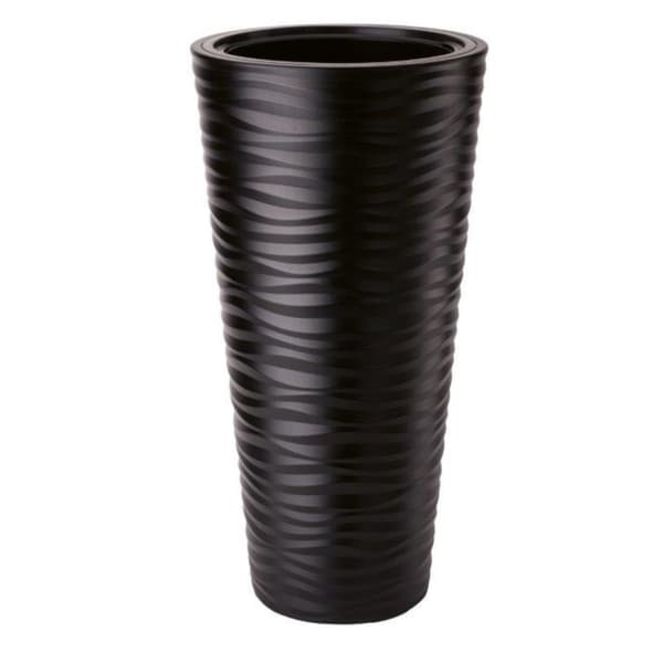 Sahara Dunes Slim 30 rund blomkruka | Svart