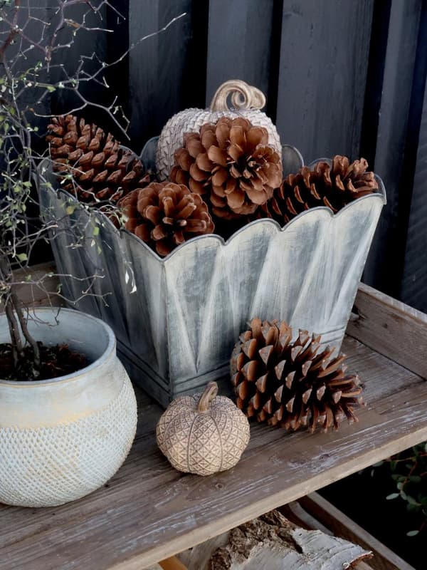 Blomkruka m bågar antik zinc Chic Antique