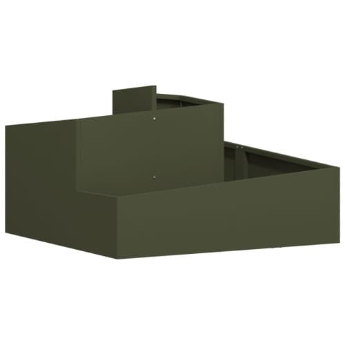 Planterare Olivgrön 80x80x50 cm Kallvalsad stål