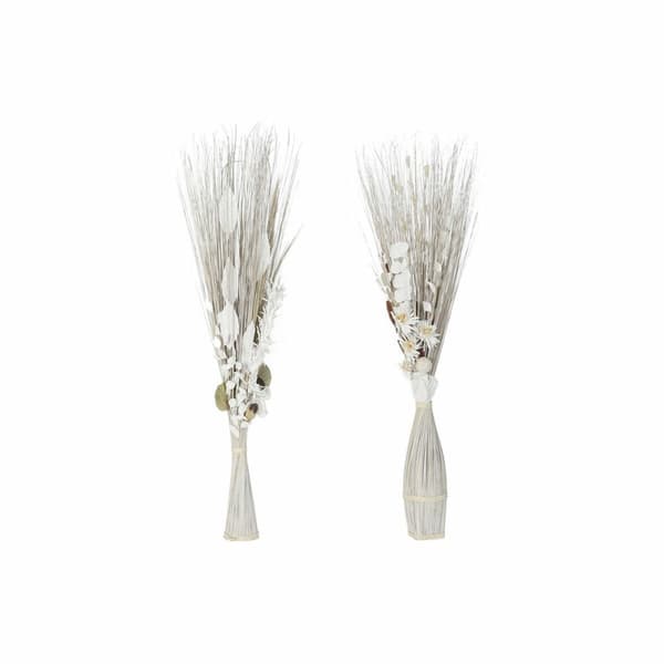 Bundt (bunch) DKD Home Decor 8424001847457 Cvetlice Natur Brun Hvid Tørret blomst (40 x 40 x 150 cm) (2 enheder)