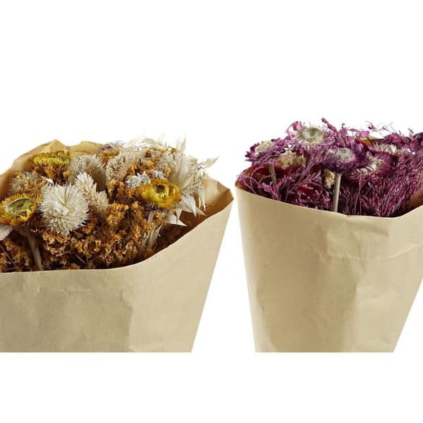 Bundt (bunch) DKD Home Decor Fuchsia Gul Tørret blomst (20 x 12 x 50 cm) (2 enheder)