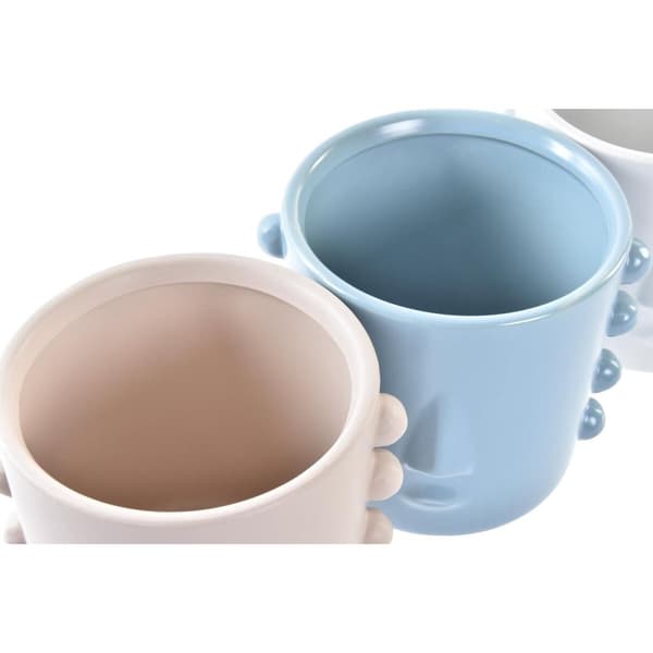 Kasvit DKD Home Decor Kasvot Kivitavara (15 x 13 x 12,5 cm) (4 osaa)