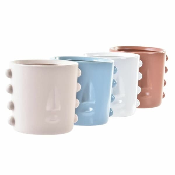 Kasvit DKD Home Decor Kasvot Kivitavara (15 x 13 x 12,5 cm) (4 osaa)