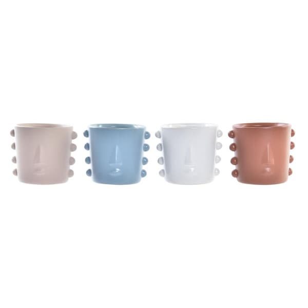 Kasvit DKD Home Decor Kasvot Kivitavara (15 x 13 x 12,5 cm) (4 osaa)