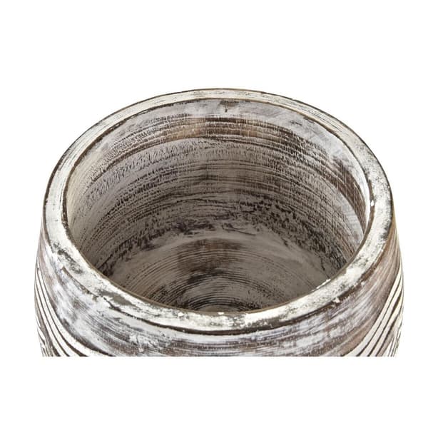 Kasvit DKD Home Decor Ruskea Valkoinen (2 osaa) (22 x 22 x 16 cm)
