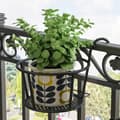 Miniatyrbild 8 av 9: BLOMMEKRUKA BALKONGKRUKA FÖR BALKONGHÄNGANDE METALLRAM SVART 22 CM