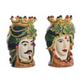 Miniatyrbillede 1 af 4: Urtepotte Home ESPRIT Grøn Multifarvet Porcelæn 20 x 20 x 29 cm (2 enheder)
