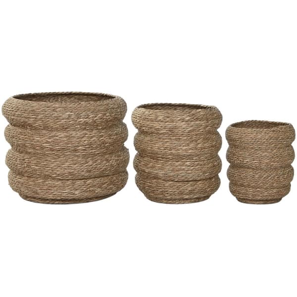 Kruka Home ESPRIT Brun Fibrer Urban 42 x 42 x 39 cm (3 Delar)
