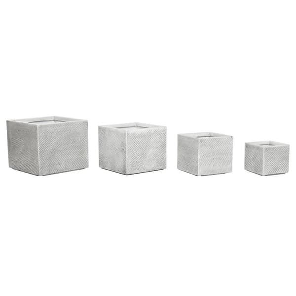 Kruka Home ESPRIT Grå Magnesium 37 x 37 x 31,5 cm (4 antal)