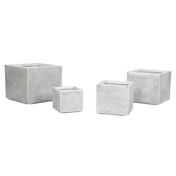 Kruka Home ESPRIT Grå Magnesium 37 x 37 x 31,5 cm (4 antal)