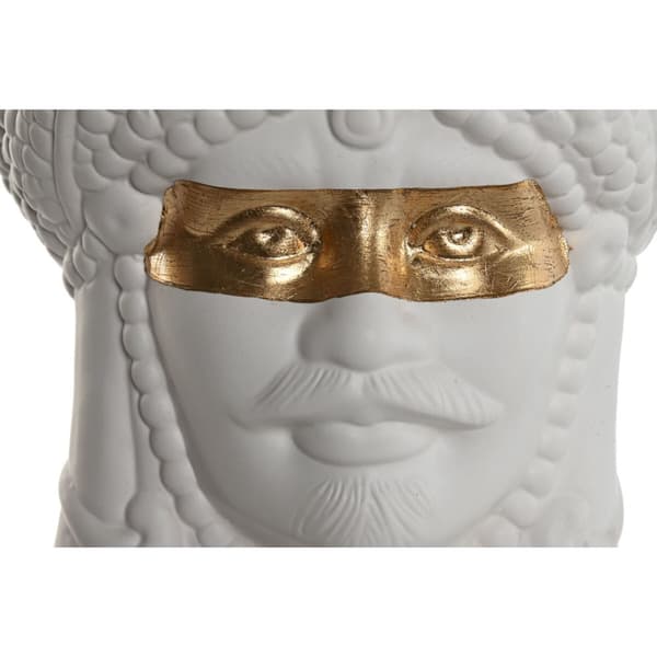 Urtepotte Home ESPRIT Hvid Gylden Porcelæn 15 x 15 x 26.5 cm (2 enheder)