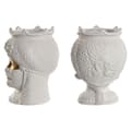 Miniatyrbillede 2 af 4: Urtepotte Home ESPRIT Hvid Gylden Porcelæn 15 x 15 x 26.5 cm (2 enheder)