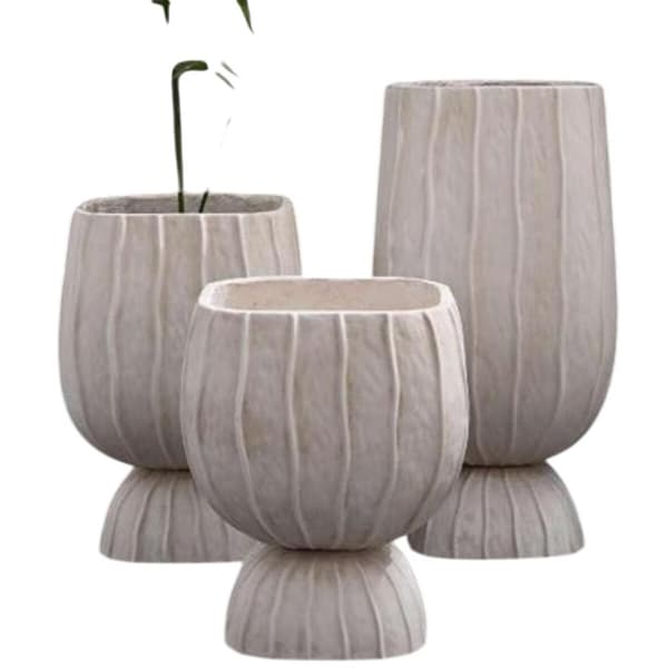 Urtepotte Home ESPRIT Ler Fiber Moderne 35 x 35 x 45 cm
