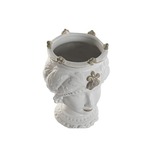 Kruka Home ESPRIT Vit Beige Porslin 15 x 15 x 26.5 cm (2 antal)