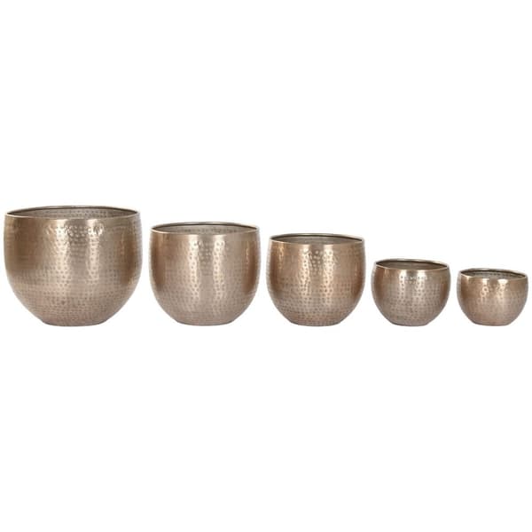 Kruka Home ESPRIT Gyllene Aluminium 35 x 35 x 29,5 cm (5 antal)
