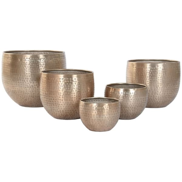 Kruka Home ESPRIT Gyllene Aluminium 35 x 35 x 29,5 cm (5 antal)