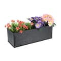 Miniatyrbild 1 av 6: Relaxdays Blomsterlåda, inomhus, växter, örter, rektangulär, metall, HxBxD: 14x40x15 cm, dekorkassa, svart