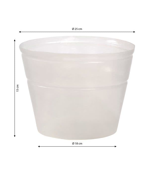 Dehner blomkruka - 1737451 - krukaanvändning, flexibel, 25cm, höjd 15cm, Plast, Transparent