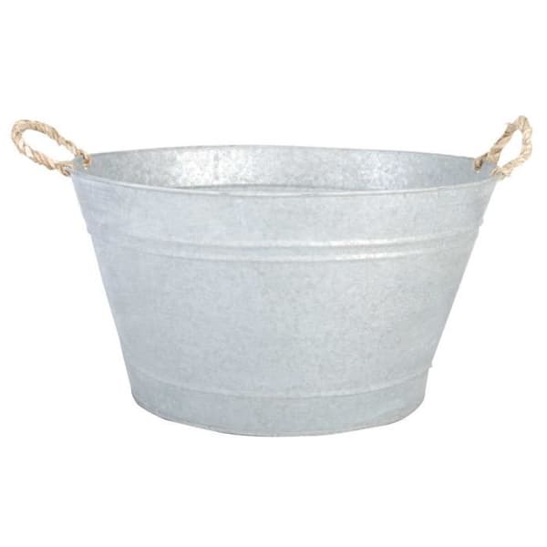 Patinerad zinkfatkruka 48x37x28,7cm - ESSCHERT DESIGN - Rektangulär - 9 L - Grå