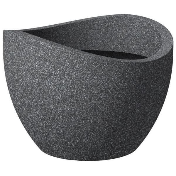 SCHEURICH Wave Globe 250 rotationsgjuten plastkruka - 50 x 37,1 cm - Granitsvart