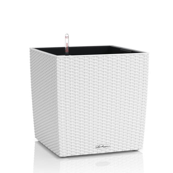 Komplett kit - LECHUZA - Cube Cottage 40 - Vit - 40 cm - 8 L vattentank