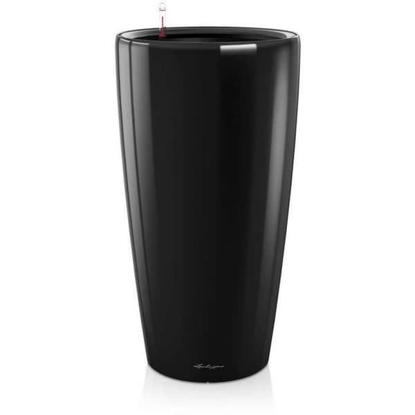Blomkruka - LEC - Rondo Premium 40 - Blank svart - Med vattenreserv - Diameter 40 cm