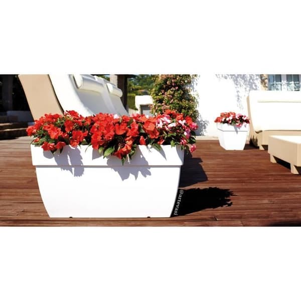 Capri XL plantering - ARTEVASI - 35 x 60 x H 35 cm - 55,2 L - Vit