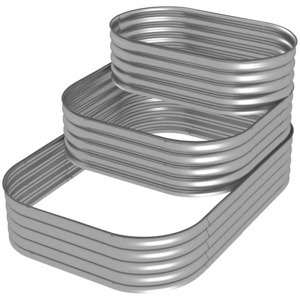 Höjd Trädgårdsbädd, 158x109x82 cm, Silver