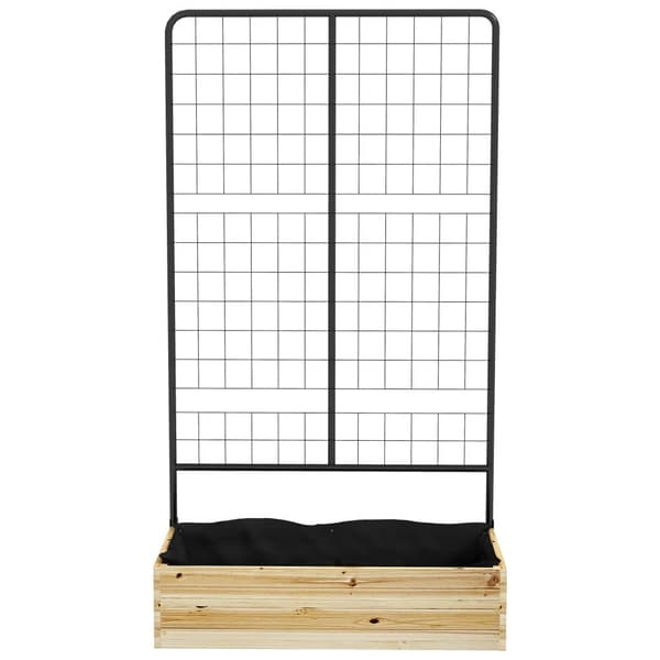 Hævet Havebed med Espalier, 80x38x145 cm, Naturligt Træ