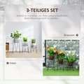 Miniatyrbillede 4 af 9: Plante Stand Sæt, 21x20x23.5 cm, 22x21x30 cm, 26x23x42 cm, Sort
