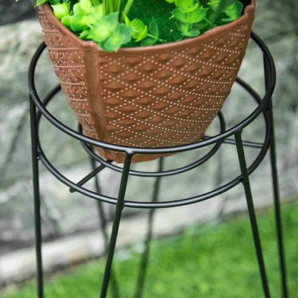 Plante Stand Sæt, 21x20x23.5 cm, 22x21x30 cm, 26x23x42 cm, Sort