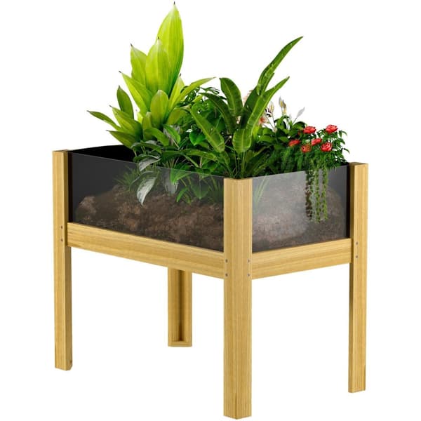 Rootz Elevated Garden Planter Box - Akrylpaneler - hævet seng - Optimal dræning - 75x46x60,5 cm