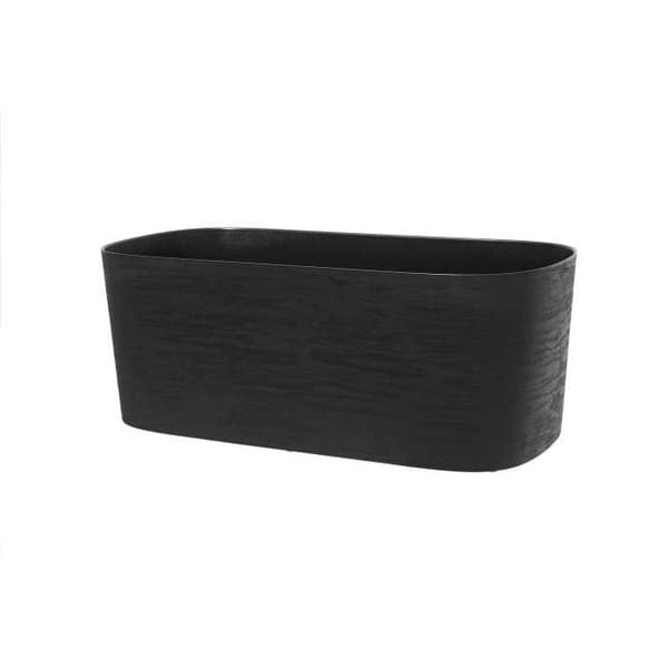 Plantekasse + vandreserve - GARDEN ID Respect - Sort-Ant 50 x 17 cm - 100% husholdningsaffald - 100% genanvendelig - Struktureret overflade