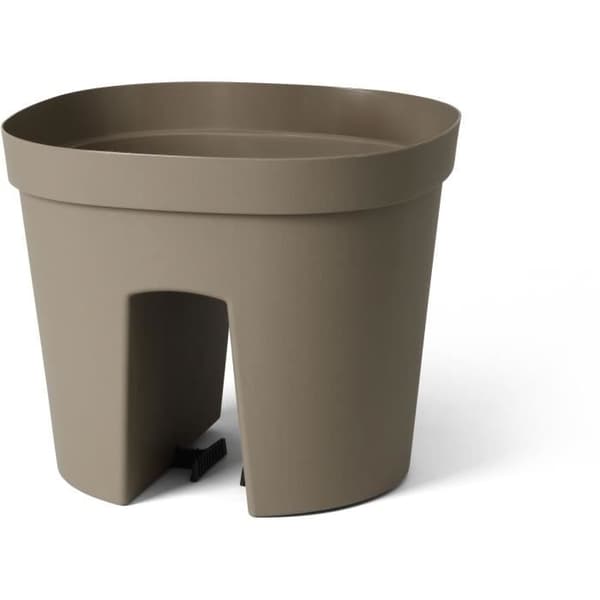 Balustradepotte - GARDEN ID Smile - Taupe 30 cm - Passer til alle balustrader - Vandreserve - genanvendt og 100% genanvendelig