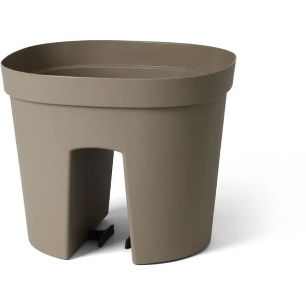 Balustradepotte - GARDEN ID Smile - Taupe 30 cm - Passer til alle balustrader - Vandreserve - genanvendt og 100% genanvendelig