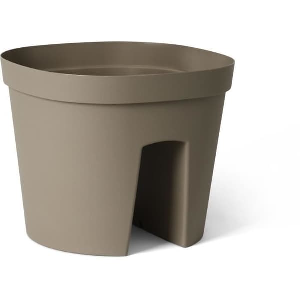 Balustradepotte - GARDEN ID Smile - Taupe 30 cm - Passer til alle balustrader - Vandreserve - genanvendt og 100% genanvendelig
