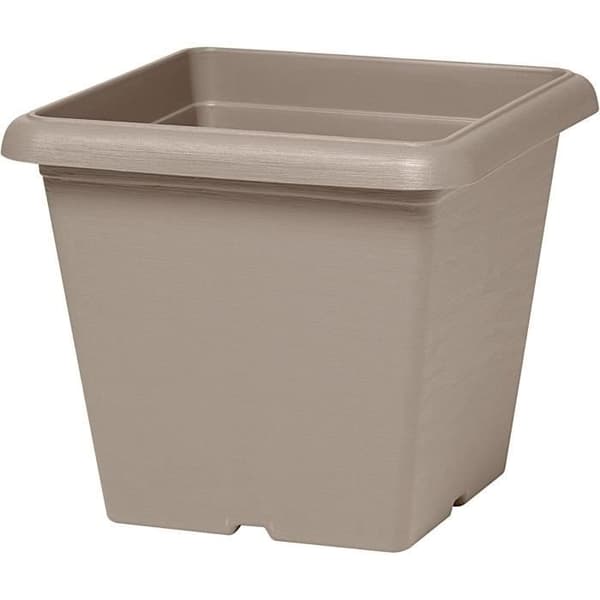 Firkantet urtepotte - GARDEN ID - Teramo Taupe - 40 x 35 cm - Ridsefast - Stenlook - Med huller