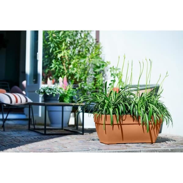 Elho Vibia Campana Terrasse 80 blomsterkasse - Brun - L 77 x B 35 x H 33 cm - udendørs - 100% genbrugt