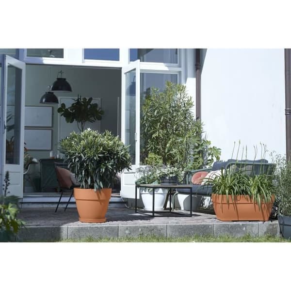 Elho Vibia Campana Terrasse 80 blomsterkasse - Brun - L 77 x B 35 x H 33 cm - udendørs - 100% genbrugt